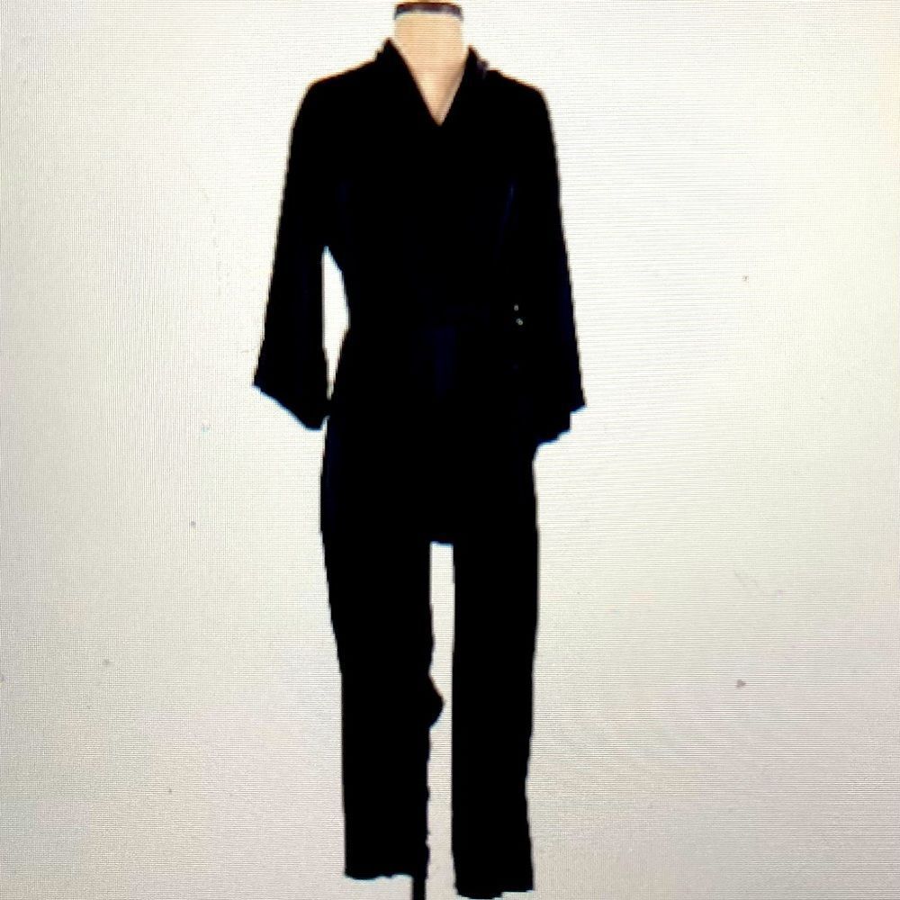 Free People Tie Waist Satin Kimono Jumpsuit XS
